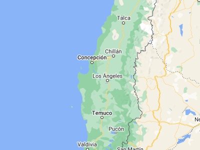 Map showing location of La Laja (-37.26667, -72.7)
