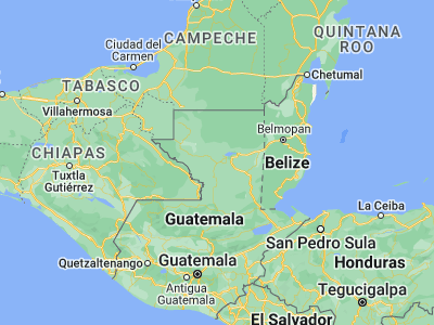 Map showing location of La Libertad (16.78333, -90.11667)