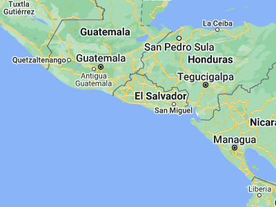 Map showing location of La Libertad (13.48833, -89.32222)