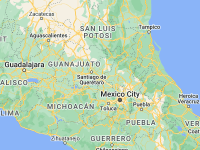 Map showing location of La Llave (20.46667, -99.99722)
