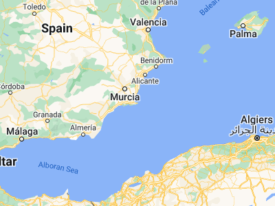 Map showing location of La Manga del Mar Menor (37.64129, -0.71651)