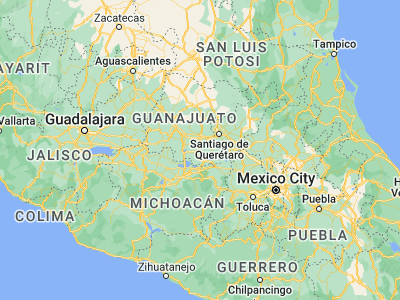 Map showing location of La Moncada (20.28297, -100.8059)