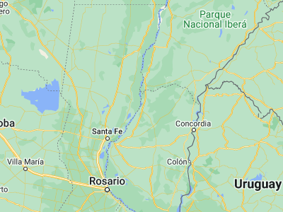Map showing location of La Paz (-30.74485, -59.64566)