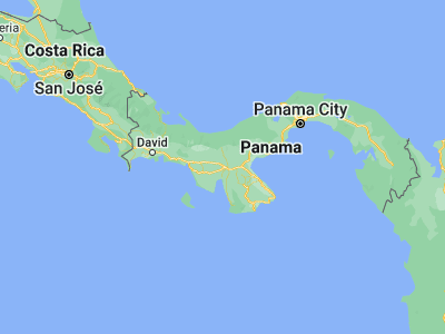 Map showing location of La Peña (8.13333, -81.03333)