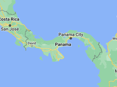 Map showing location of La Pintada (8.6, -80.45)