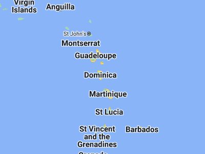 Map showing location of La Plaine (15.33333, -61.25)