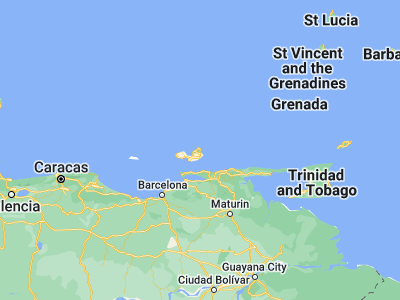 Map showing location of La Plaza Paraguachi (11.10783, -63.85537)