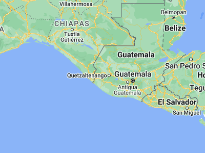 Map showing location of La Reforma (14.8, -91.81667)