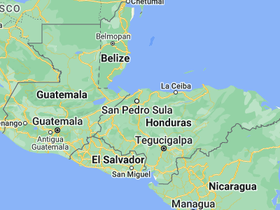 Map showing location of La Sabana (15.36667, -87.93333)