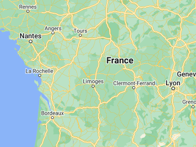 Map showing location of La Souterraine (46.23714, 1.48701)