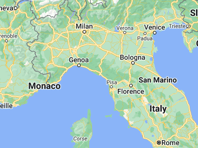 Map showing location of La Spezia (44.11054, 9.84339)