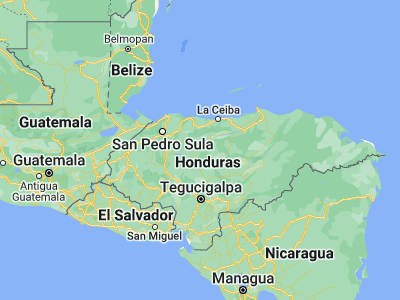 Map showing location of La Trinidad (15.1, -87.2)