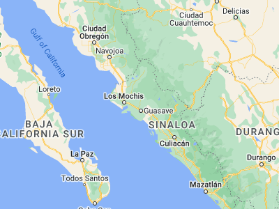 Map showing location of La Trinidad (25.73301, -108.48284)