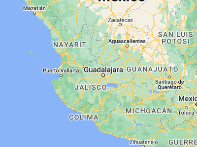 Map showing location of La Venta del Astillero (20.72795, -103.54509)