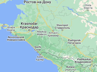 Map showing location of Labinsk (44.63417, 40.73556)