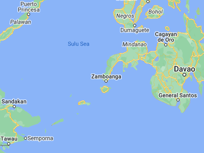 Map showing location of Labuan (7.09972, 121.90417)