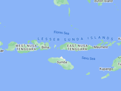Map showing location of Labuhanbajo (-8.4964, 119.8877)