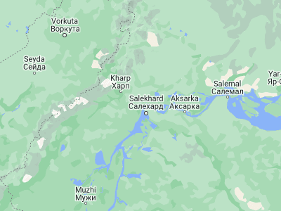 Map showing location of Labytnangi (66.65722, 66.41833)