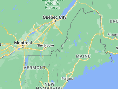 Map showing location of Lac-Mégantic (45.58338, -70.88234)