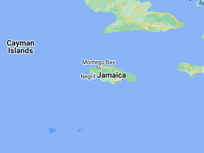 Map showing location of Lacovia (18.075, -77.75478)