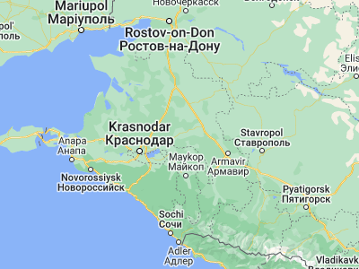 Map showing location of Ladozhskaya (45.30902, 39.93803)