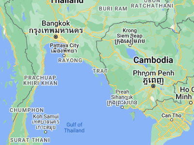 Map showing location of Laem Ngop (12.1717, 102.39489)