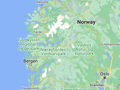Map showing location of Lærdalsøyri (61.09805, 7.48158)