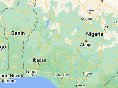 Map showing location of Lafiagi (8.86667, 5.41667)
