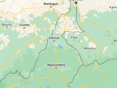 Map showing location of Lagdo (9.05, 13.73333)