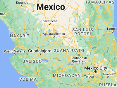 Map showing location of Lagos de Moreno (21.3559, -101.93399)