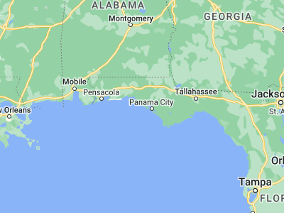 Map showing location of Laguna Beach (30.23965, -85.9241)