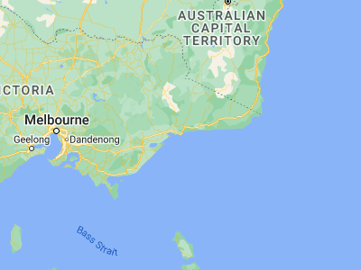 Map showing location of Lakes Entrance (-37.88115, 147.98103)