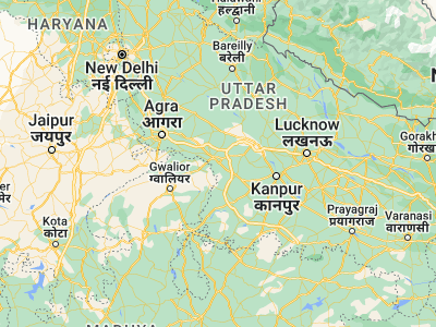 Map showing location of Lakhnā (26.64832, 79.14848)