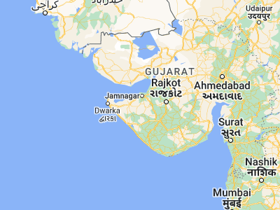 Map showing location of Lālpur (22.2, 69.96667)