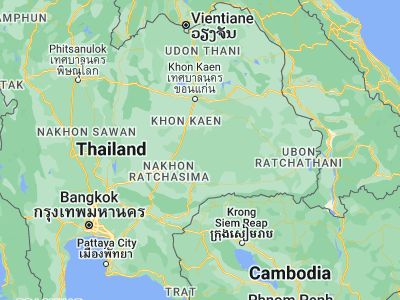 Map showing location of Lam Thamen Chai (15.3535, 102.91803)