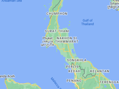 Map showing location of Lam Thap (8.07228, 99.29225)