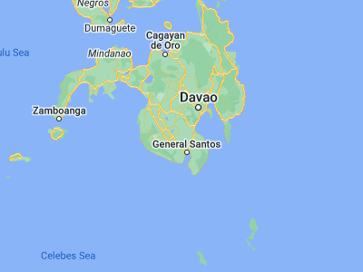 Map showing location of Lambayong (6.51944, 125.04444)