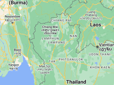 Map showing location of Lampang (18.29232, 99.49277)