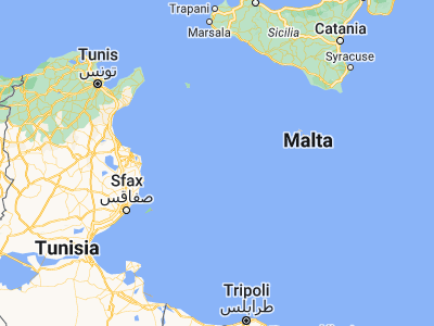 Map showing location of Lampedusa (35.50142, 12.60964)