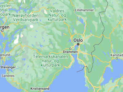 Map showing location of Lampeland (59.83486, 9.57912)
