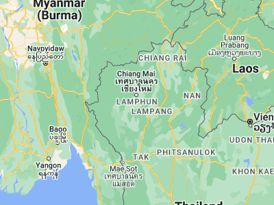 Map showing location of Lamphun (18.58054, 99.00745)