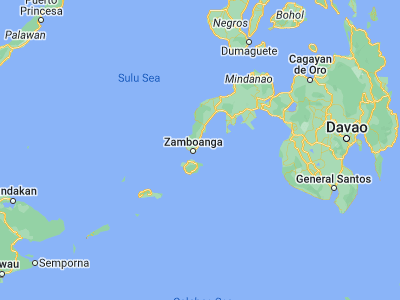 Map showing location of Landang Laum (6.96889, 122.24917)