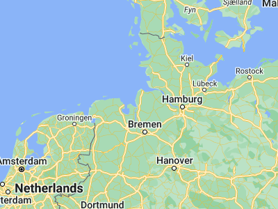 Map showing location of Langen (53.60554, 8.59509)