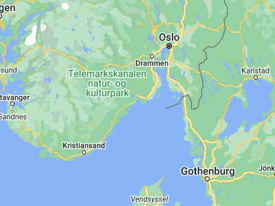 Map showing location of Langesund (59.00071, 9.74876)