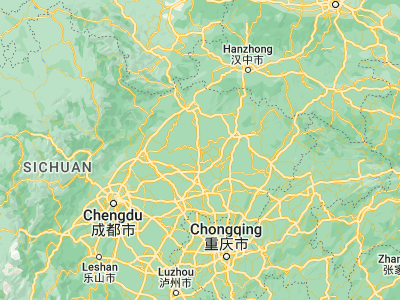Map showing location of Langzhong (31.55037, 105.99381)