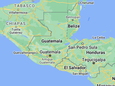 Map showing location of Lanquín (15.56667, -89.96667)