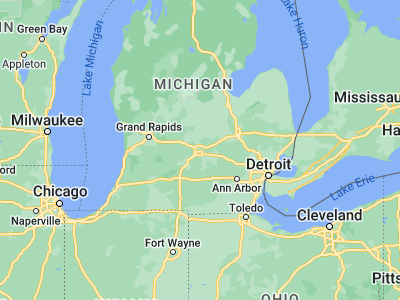 Map showing location of Lansing (42.73254, -84.55553)