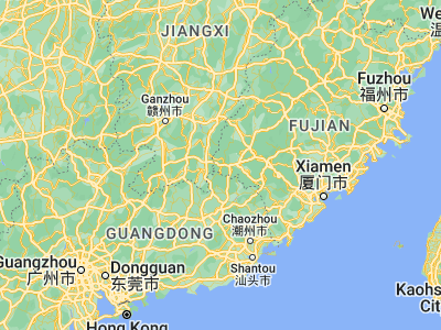 Map showing location of Laocheng (25.02737, 116.03578)