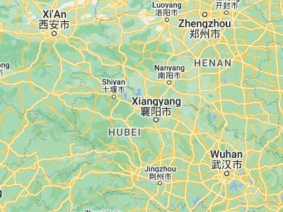 Map showing location of Laohekou (32.38583, 111.66778)
