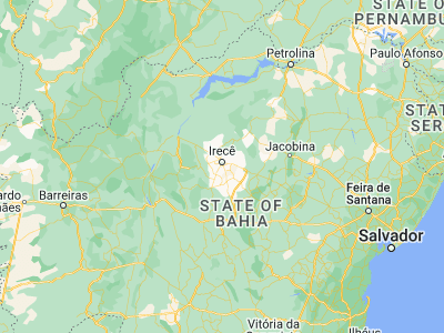 Map showing location of Lapão (-11.38333, -41.83194)